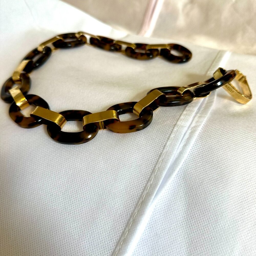 J. Crew Lucite Tortoise Chain Link Necklace - Picture 3 of 6